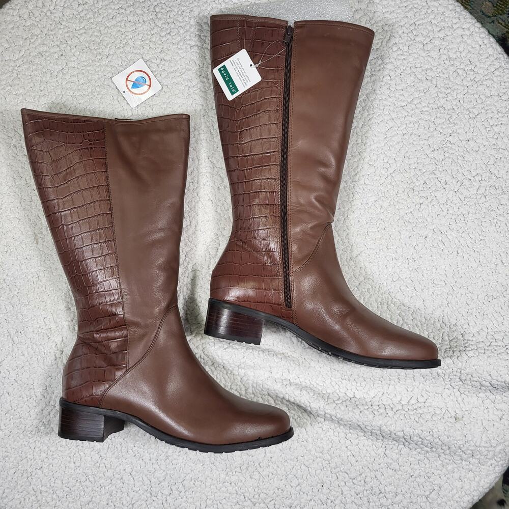 NEW David Tate Superior Women's Waterproof leather boots brown size 11
